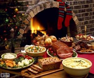yapboz Noel için çeşitli yemekler